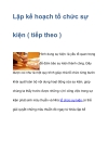 Lập kế hoạch tổ chức sự kiện tiếp theo