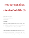 10 tư duy kinh tế lớn của năm Canh Dần 2