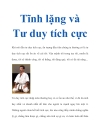 Tĩnh lặng và Tư duy tích cực