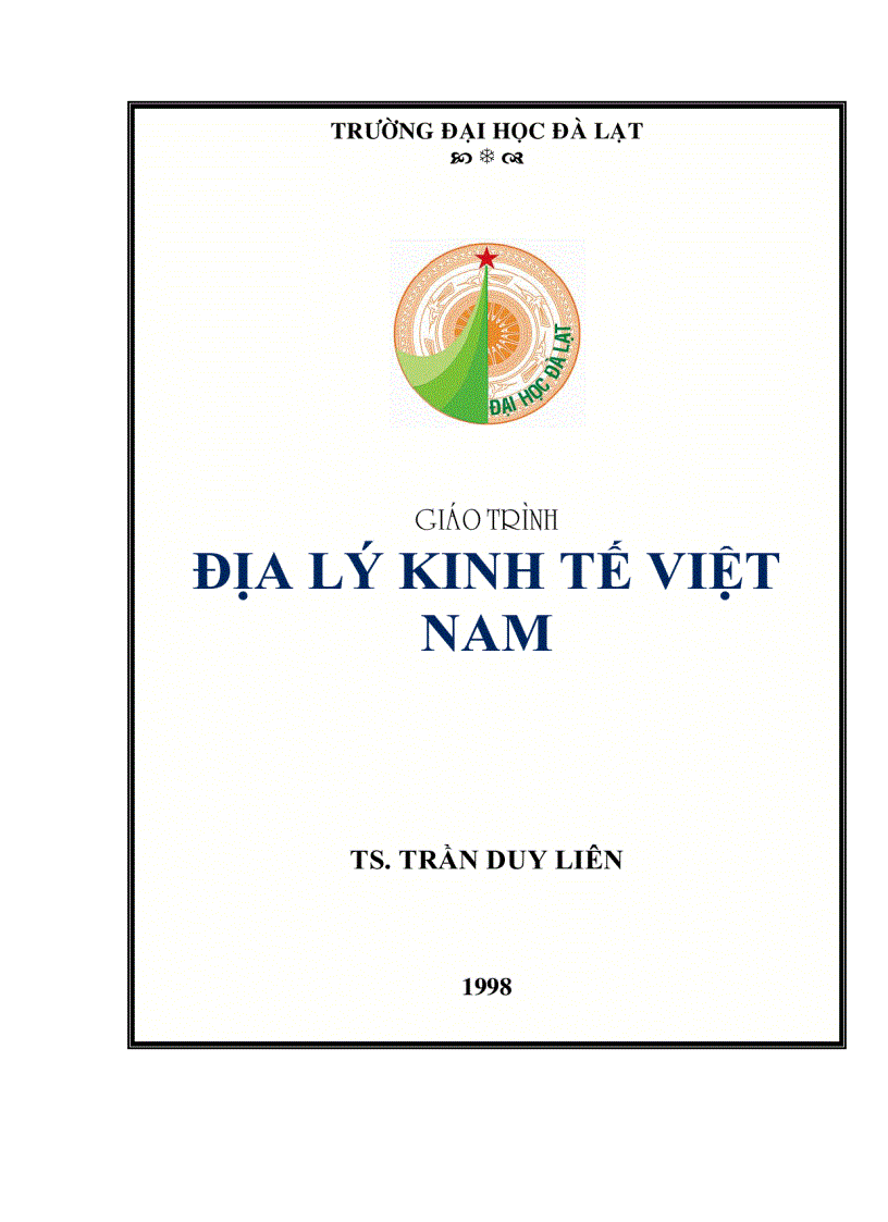 Giáo trình ĐỊA LÝ KINH TẾ VIỆT NAM