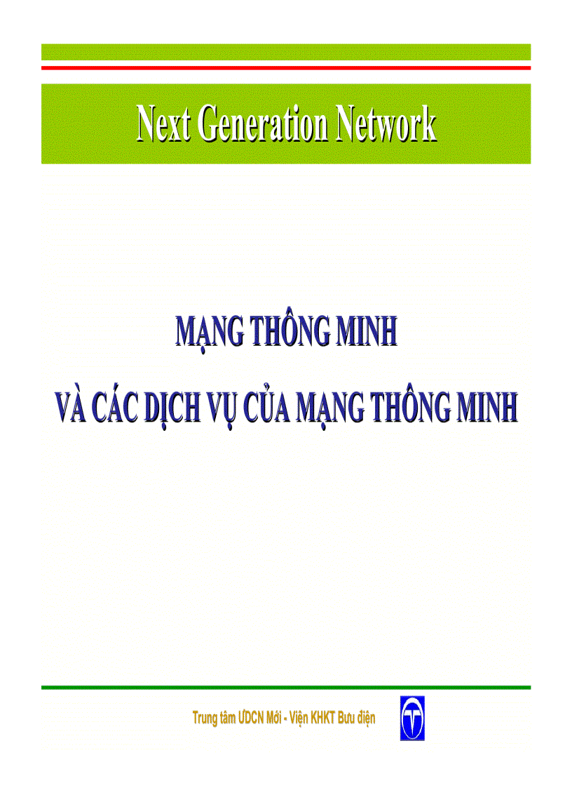 Mạng thông minh và các dịch vụ của mạng thông minh