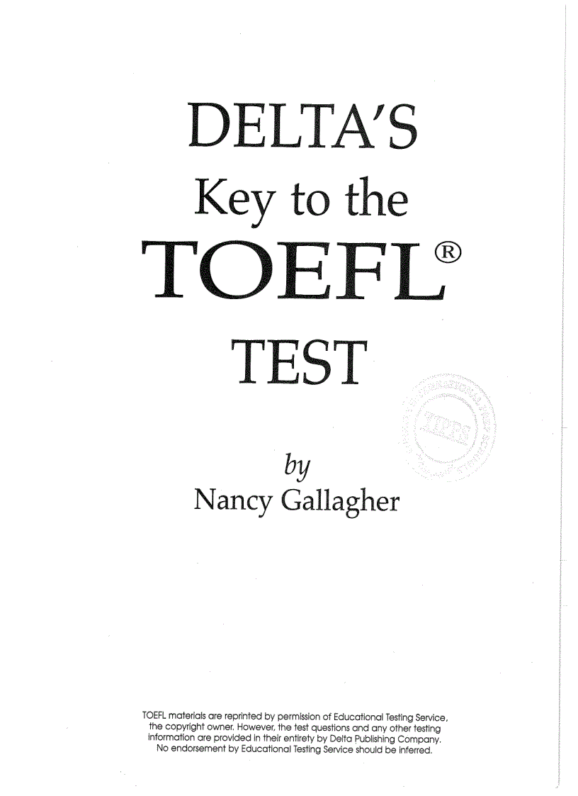 Delta s key to the toefl test part