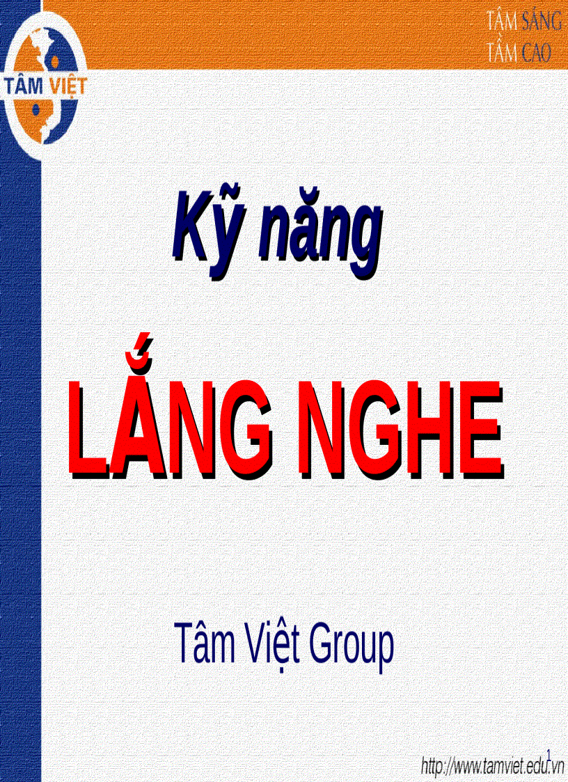 Kỹ năng LẮNG NGHE