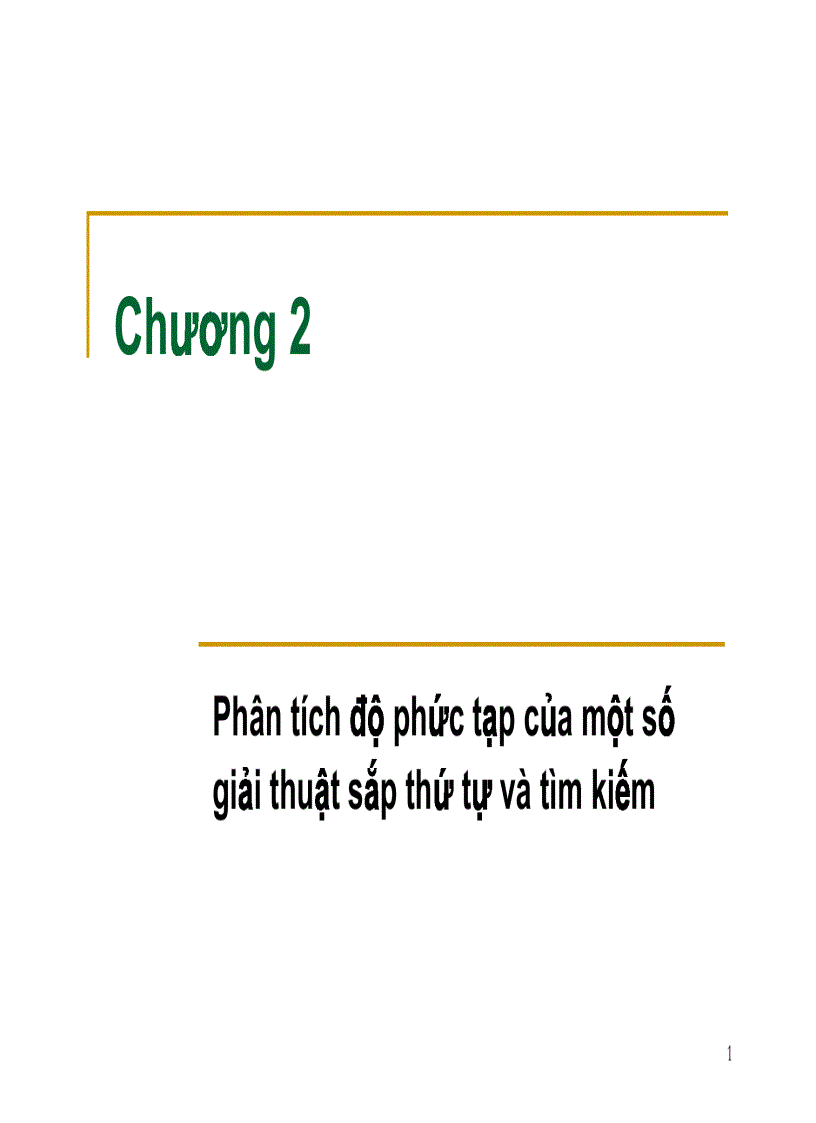 Độ phức tạp của một số giải thuật thứ tự và tìm kiếm