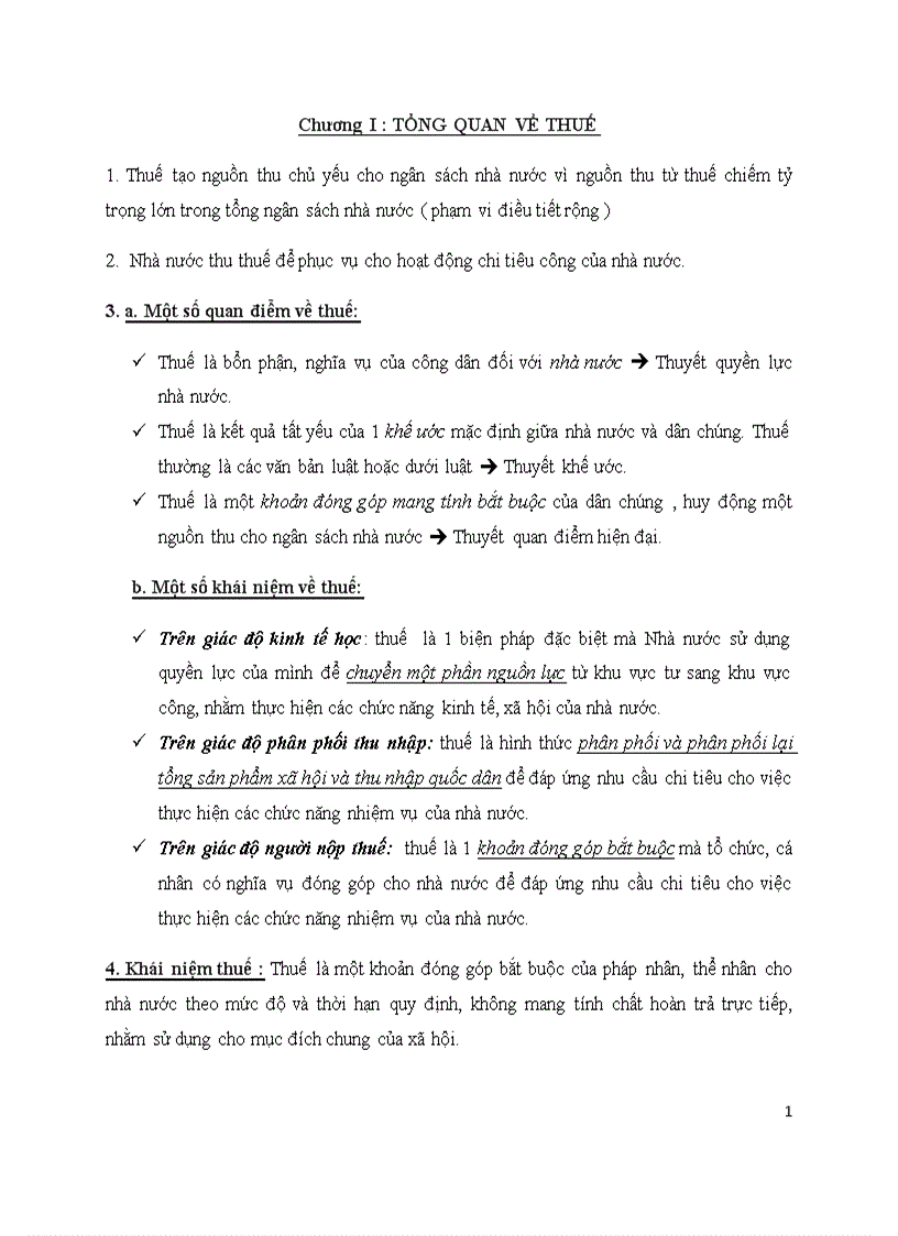 Tổng quan về thuế