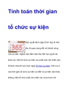 Tính toán thời gian tổ chức sự kiện