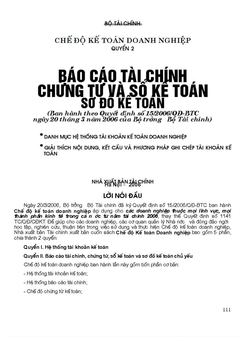 Hệ thống tài khoản và sổ sách kế toán QD15 quyển 2