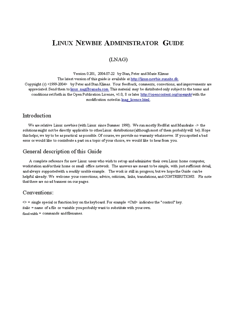 Linux newbie administrator guide