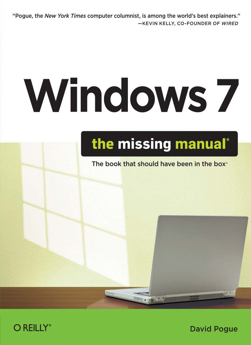 Windows 7 The Missing Manual Cuốn tài liệu bị bỏ quên