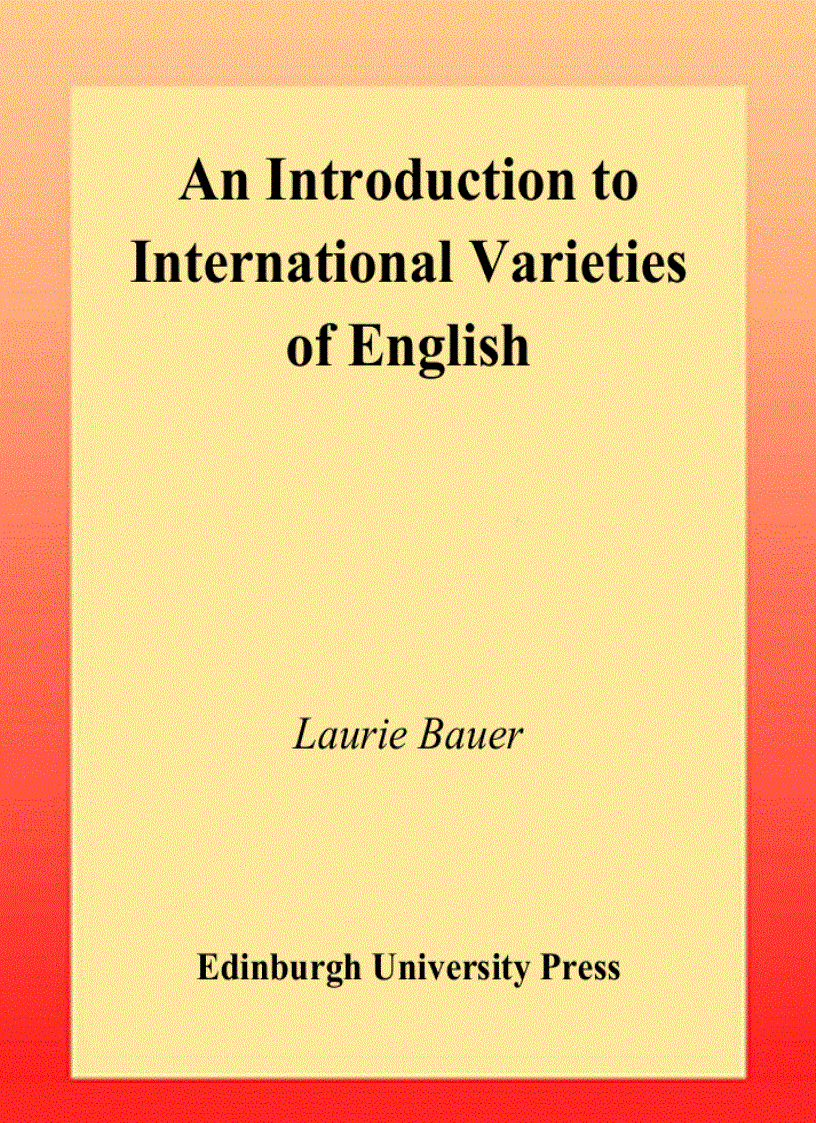 An Introduction to International Varieties of English Edinburgh Textbooks on the English Language