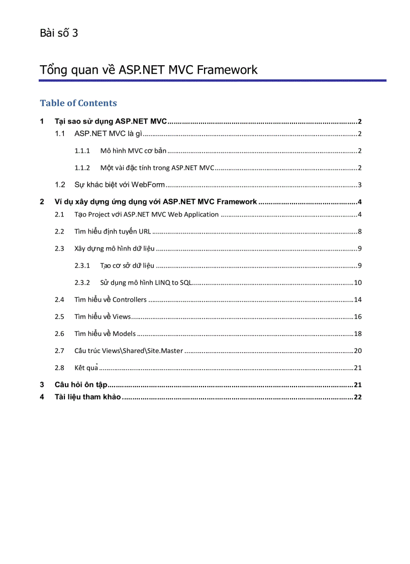 Tổng quan về ASP NET MVC Framework