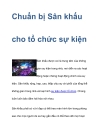 Chuẩn bị Sân khấu cho tổ chức sự kiện