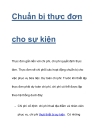 Chuẩn bị thực đơn cho sự kiện