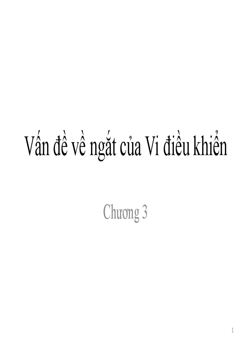 Vấn đề về ngắt của Vi điều khiển