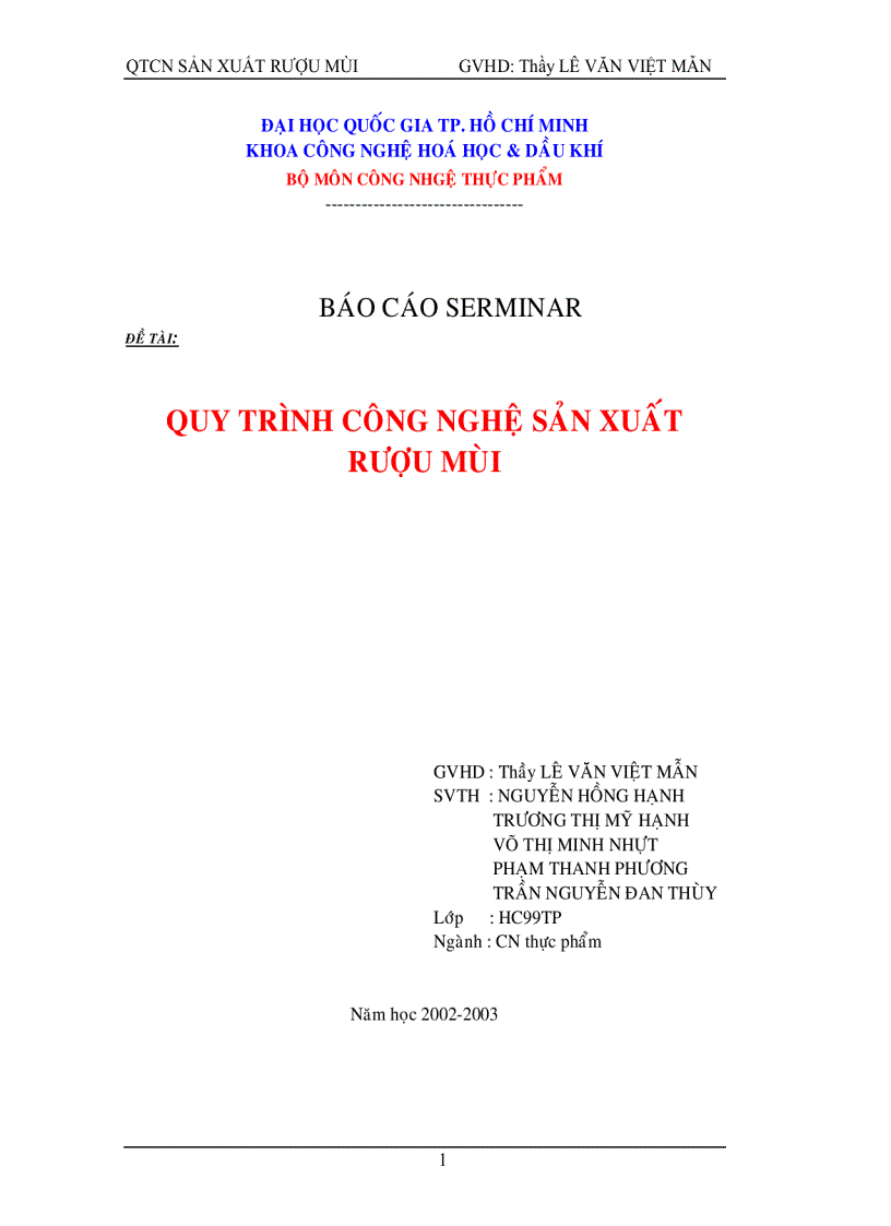 Quy trình công nghệ sản xuất rượu mùi