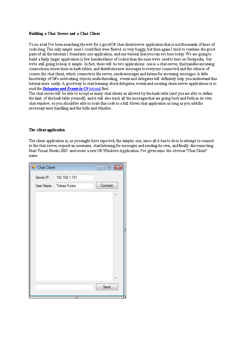 Building a Chat Server and a Chat Client