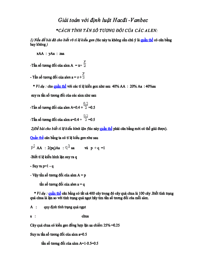 Bài Giảng Giải toán với định luật HacDi VanBec