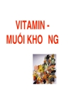 Hóa sinh Đại cương về vitamin