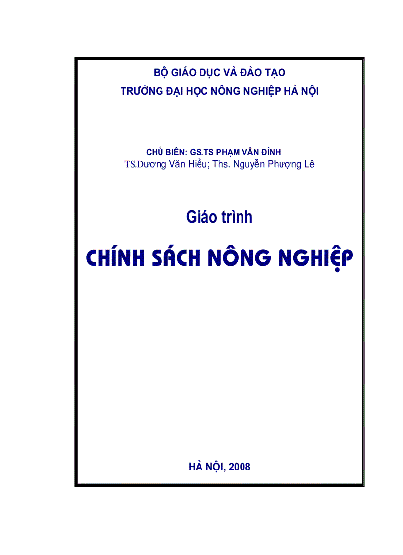 Chính sách nông nghiệp