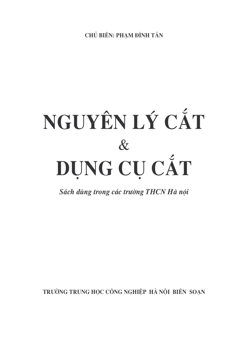 Giáo trình nguyên lí cắt và dụng cụ cắt