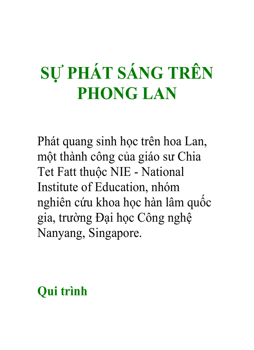 Sự phát sáng trên phong lan