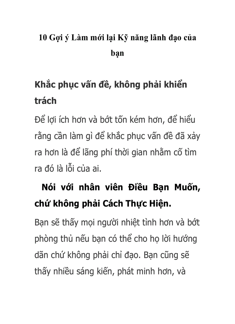 10 Gợi ý Làm mới lại Kỹ năng lãnh đạo của bạn