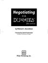 Negotiating FOR DUMMIES 2ND EDITION