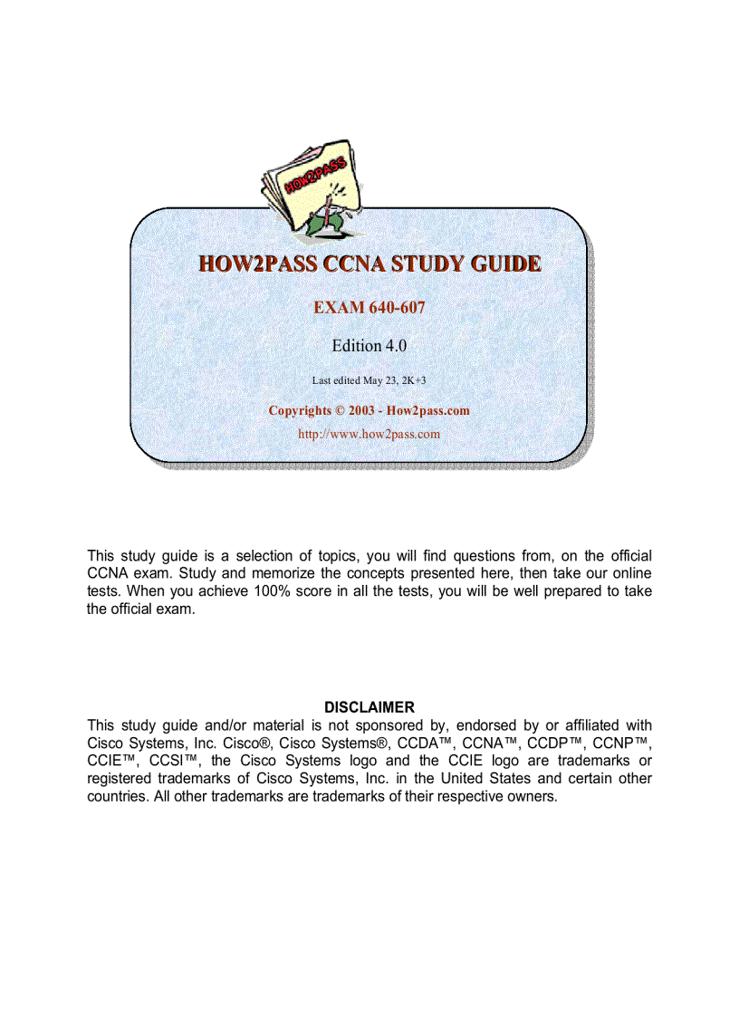 CCNA Study Guide How 2 pass 22266