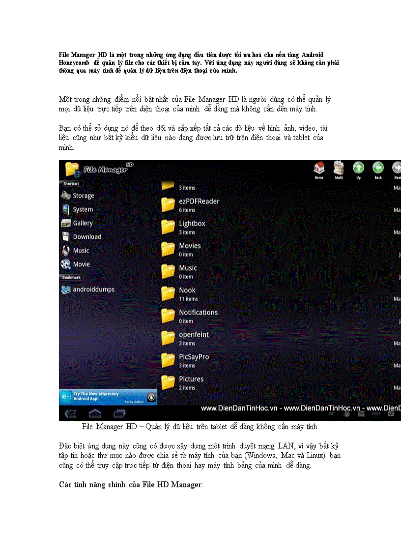 Android apps Quản lý dữ liệu không dây với File Manager HD