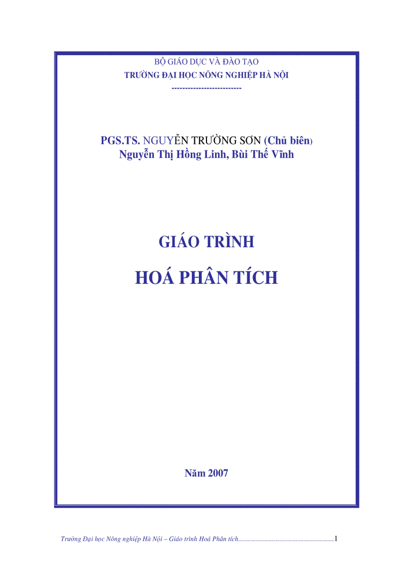 Giáo trình hóa phân tích nông nghiệp