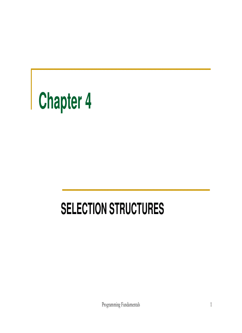 Selection structures