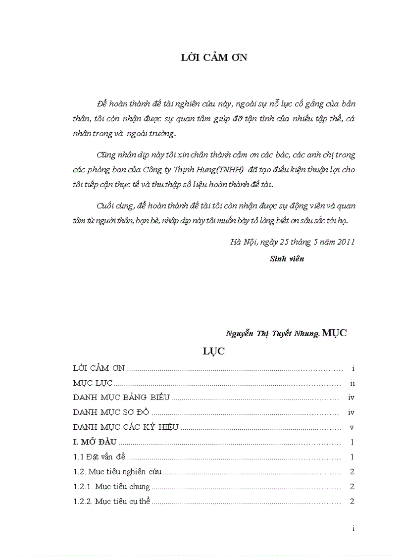 Thực trạng và giải pháp nâng cao năng lực cạnh tranh của Công ty Thịnh Hưng TNHH trên thị trường tỉnh Bắc Ninh