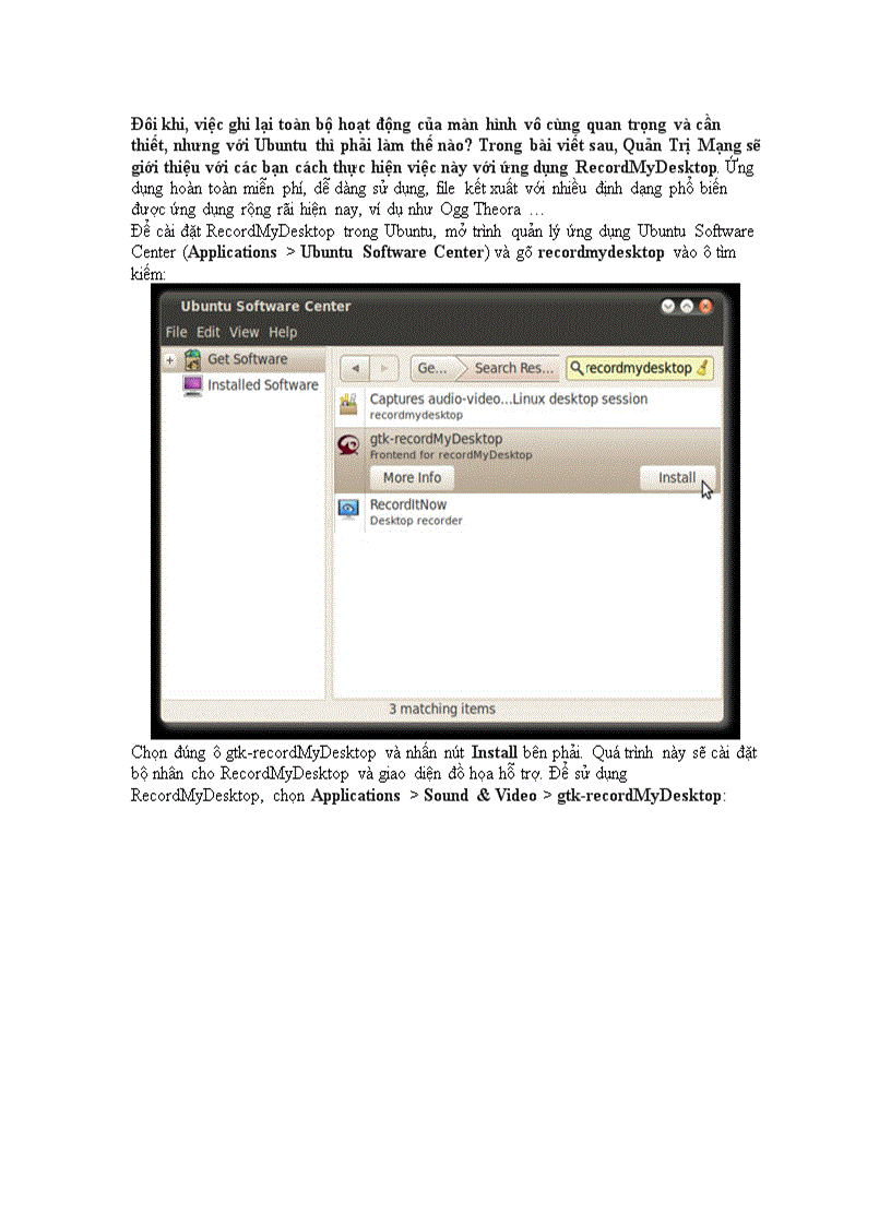 Ghi lại hoạt động màn hình trong Ubuntu với RecordMyDesktop