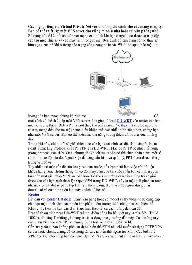 Tạo VPN Server riêng bằng DD WRT