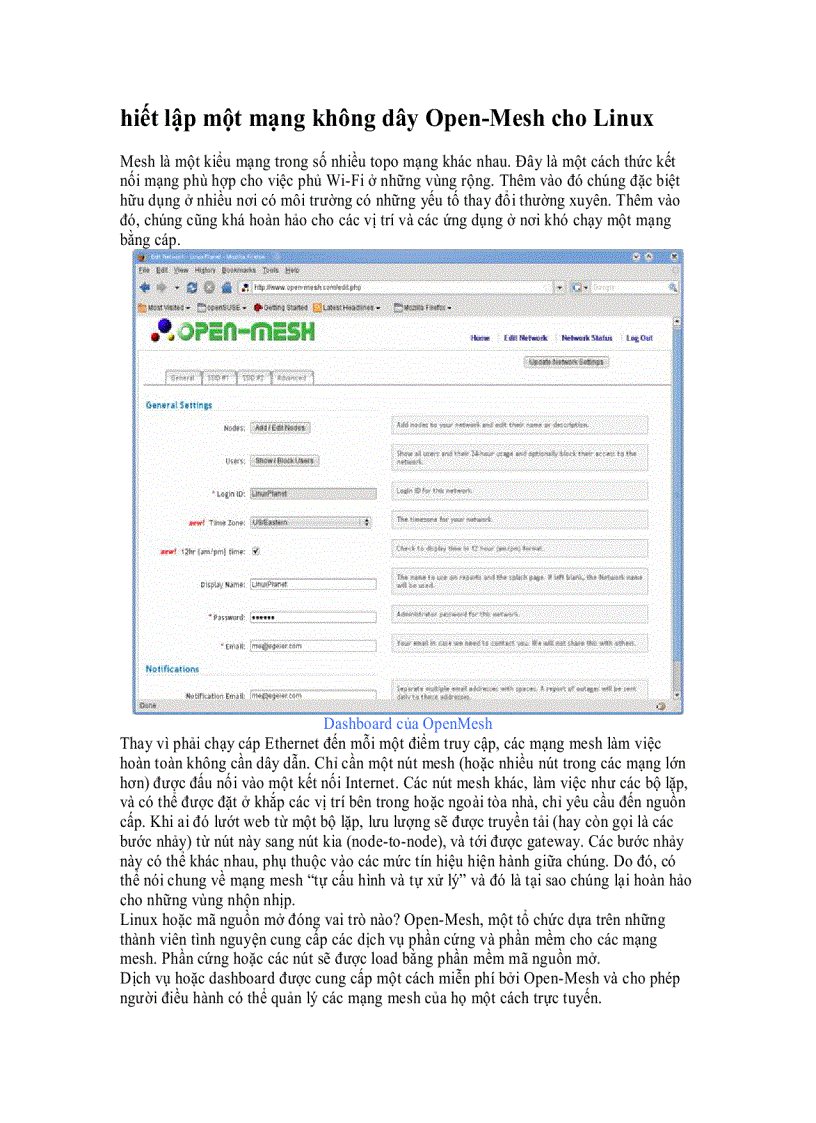 Thiết lập một mạng không dây Open Mesh cho Linux