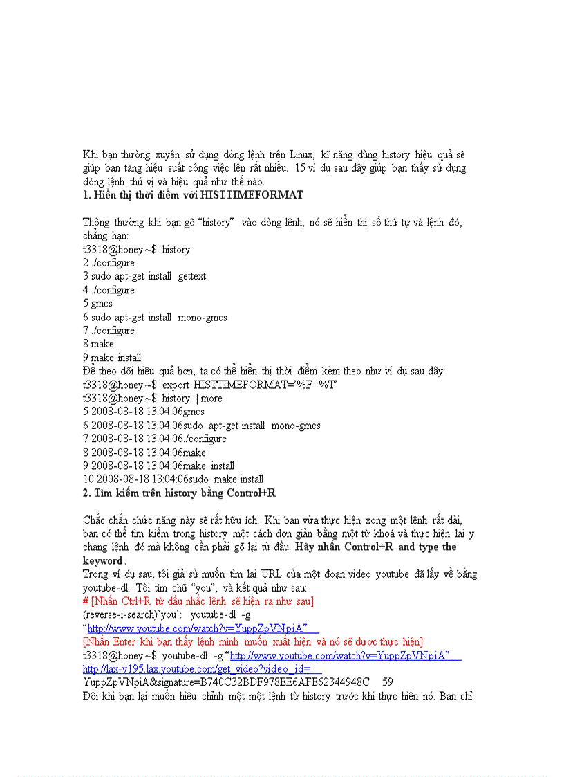 Làm chủ command history trên Linux
