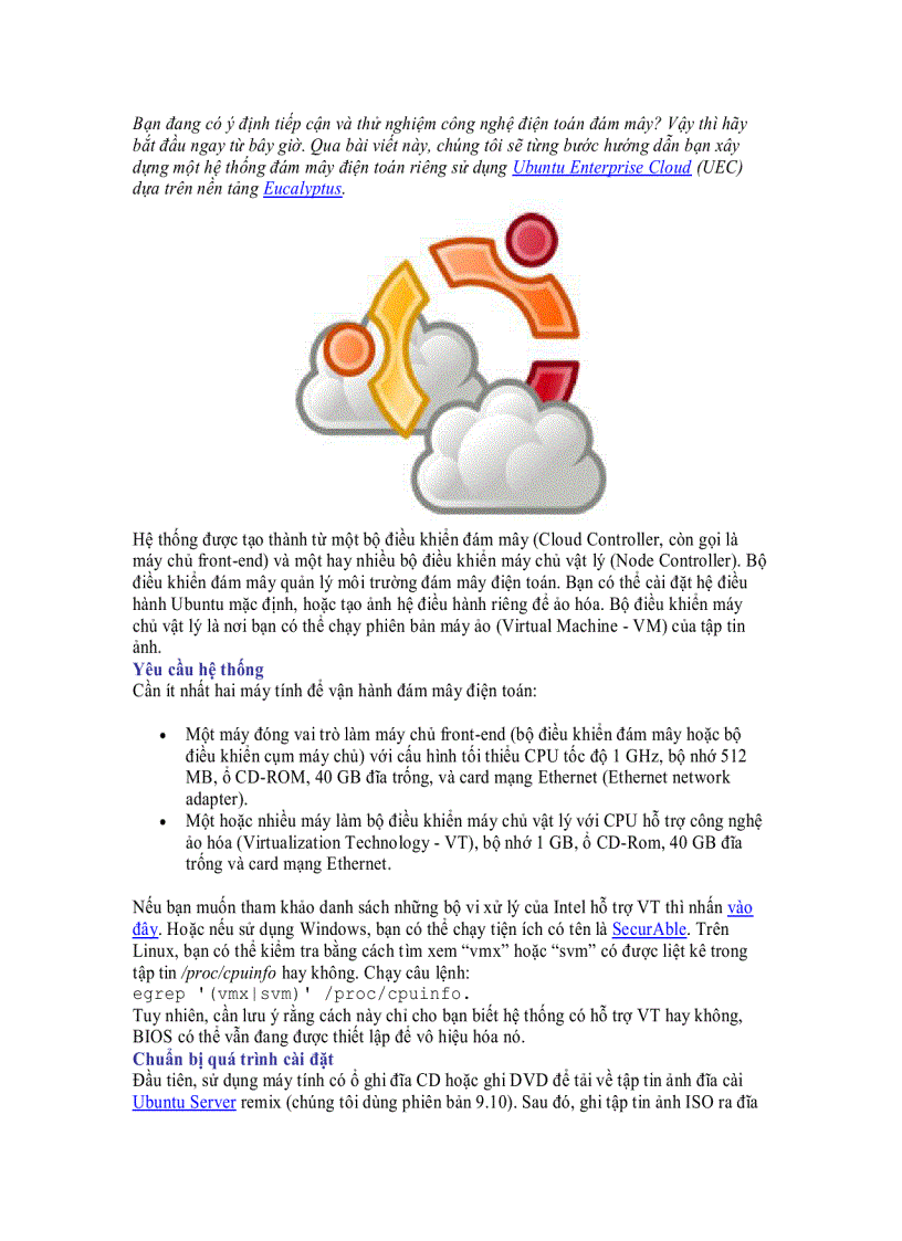Xây dựng hệ thống đám mây điện toán của riêng bạn với Ubuntu