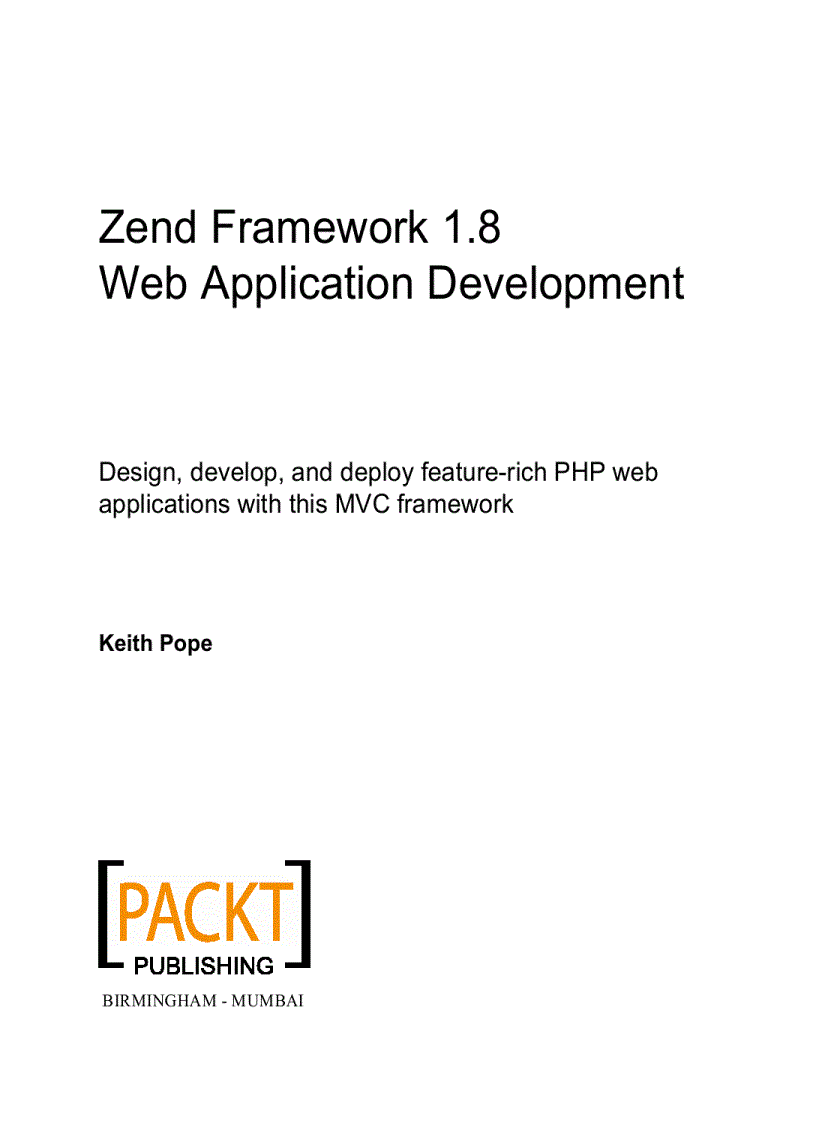 Zend Framework 1 8 Web Application Development