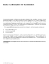 Basic Mathematics for Economists