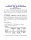 Universal Serial Bus in Industrial Measurement and Control Applications