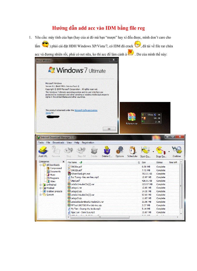 Hướng dẫn add VIP IDM bằng file reg
