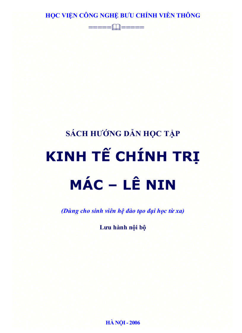 Sách hướng dẫn học kinh tế chính trị mac lenin