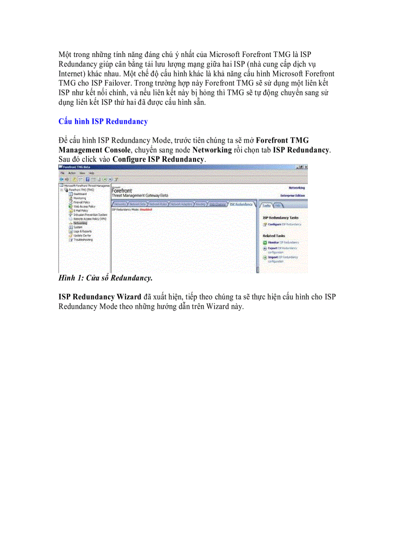 ISP Redundancy Mode của Forefront TMG Beta 3