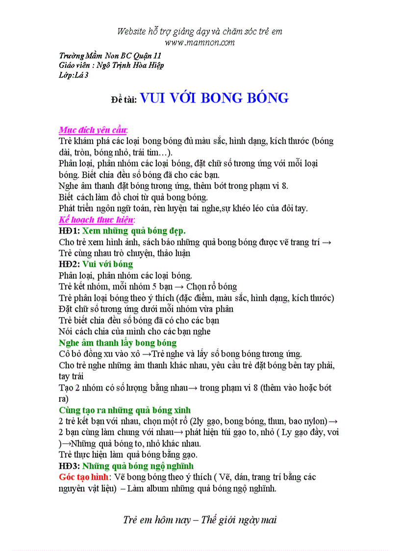 Vui với bong bóng