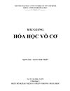 Bài giảng hóa học vô cơ