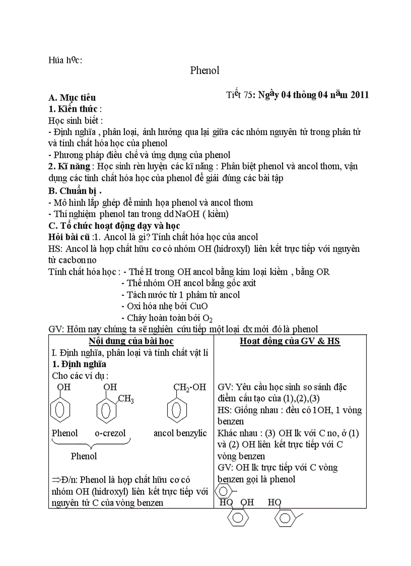 Hóa học Phenol