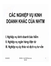 Các nghiệp vụ kinh doanh khác của nhtm