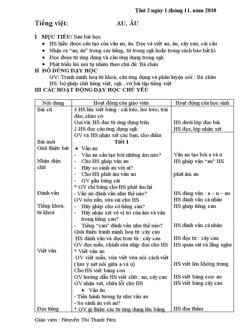 Giao an lop 1 Tuan 10