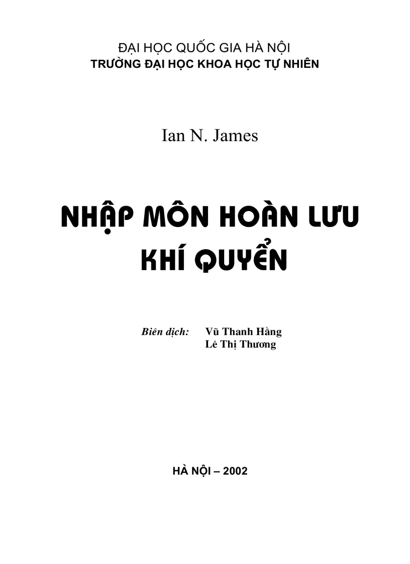 Nhập môn hoàn lưu khí quyển