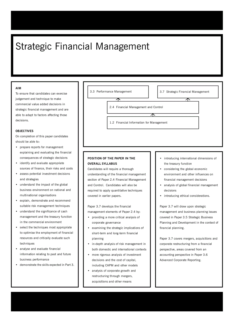 Acca test book Strategic Financial Management